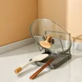 Grijze keuken potdeksel houder en aanrecht organizer en spatel rek enkele laag stand - Enkele Laag / Gunmetal
