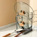 Keuken dekselhouder meellaagse organizer ruimtebesparend rek voor pannen en spatels - Dubbele Laag / Gunmetal