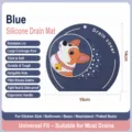 Couvercle de bonde en silicone bleu avec design corgi, tapis anti-odeur pour évier de cuisine. - Style Corgi / Bleu