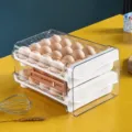 Double layer transparent plastic egg storage box with drawer design and 40 slots capacity. - Large (40 Grids)