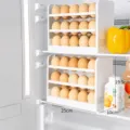 Plastic 3-tier egg storage holder, white refrigerator organizer tray, 2-pack variant - Side Door 3-Layer (2 Packs)