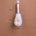 Short pink cup cleaning brush with long handle for tea stains and bottles, compact design. - Short / Nordic Pink