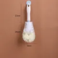 Long handle cup cleaning brush for bottles and glassware with durable bristles and wall hook. - Short / Nordic Beige