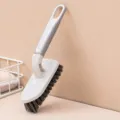 Spazzola di pulizia a manico lungo per bagno e piastrelle con setole resistenti. - Grigio e Bianco (Spazzola Estesa a Forma di V)