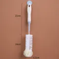 Long handle cup brush for cleaning water bottles and glassware without dead corners effectively. - Long / Nordic Beige