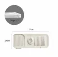 Tapis Égouttoir en Silicone pour Robinet d'Évier 37x14cm Protecteur Éclaboussure Beige - L / Beige