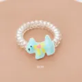 Transparenter Haargummis mit süßem blauen welpen cartoon anhänger, süßes haarschmuck 6cm - Haargummi / Blauer Hund