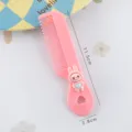 Cute pink plastic hair comb for kids with cartoon rabbit design, portable mini hair brush - Pink