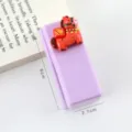 Mini Cartoon süßer lila Tacker mit rotem Pferd Anhänger, tragbarer Büro Hefter für Schüler. - Glück Pferd