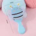 Cute plush bee cushion hairbrush, blue handle variant, soft massage comb for daily use - 13.7CMx8.6CM / Handle Comb - Blue Little Bee