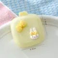Mini spazzola pieghevole ad aria portatile con simpatico fiocco e design a coniglio per viaggi. - Coniglio con Fiocco / Giallo