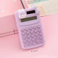 Cute purple rabbit calculator with bow mini portable electronic desktop student tool 10cm - Purple - Rabbit Bowknot