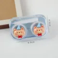 Cute resin cartoon bear contact lens case portable plastic companion box size 6.9x4.2cm - Bear Style / Single Piece / Blue