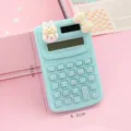Lindo calculadora de conejo de dibujos animados portátil mini oficina estudiante aprendizaje - Cian - Conejo Lazo