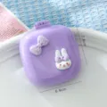Lindo lazo conejo cepillo de aire cojin plegable espejo de bolsillo portatil para pelo - Conejo con Lazo / Púrpura
