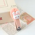 Simpatico tagliaunghie pieghevole rosa con coniglietto strumento per manicure portatile - Coniglio con Fiocco Rosa