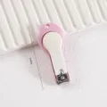 Tagliaunghie compatto in rosa e bianco macaron, pratico mini strumento di manicure per l'uso quotidiano. - Tagliaunghie Singolo (Sfuso) / Viola (Colore a Contrasto)
