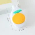 Portable folding pocket hair brush with cute orange fruit design and mirror, compact size. - Orange Hairbrush