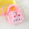 Süße rosa Plüsch Häkel Münzbörse mit Hasengesicht, tragbare Mini Tasche für den Alltag und Geschenke. - Rosa Hase