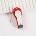 Cortauñas portátil de color macaron para el hogar, tamaño compacto con una longitud de 6,4 cm. - Rojo (Color de contraste)