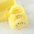 Süße gelbe Plüsch Strick Münztasche, flauschige Küken Tasche mit Riemen und Perlenknopf. - Huhn