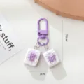 Portachiavi mahjong viola carino con simboli di fortuna, elegante ciondolo per borsa chic. - Stile B / Viola