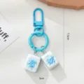 Portachiavi mahjong blu e bianco simpatico ciondolo per borsa regalo per amici studenti. - Stile A / Blu