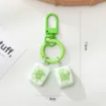 Grüner Mahjong Schlüsselanhänger süßer Taschenanhänger Glücksbringer Metall Clip Geschenk - Stil A / Grün