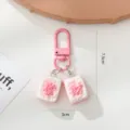 Rosa Mahjong Stein Schlüsselanhänger süßer Taschenanhänger Rucksack Deko Geschenk für Freunde - Stil B / Rosa