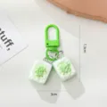 Süßer Cartoon Mahjong Schlüsselanhänger Glück Tasche Anhänger Geschenk für Paare und Studenten - Stil B / Grün