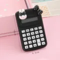 Calculadora bonita de conejo de dibujos animados con lazo portátil mini para estudiantes. - Negro - Conejo Lazo