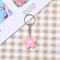 Portachiavi piccolo fiore colorato stile coreano ins ciondolo anello chiave colore caramella. - Stile Cerchio Argento / Fiore Rosa
