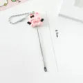 Süßer Cartoon Kaninchen Anhänger Metall Ohrstöpsel tragbares Reinigungsset Design - Ohrlöffel / Rosa Kaninchen mit schwarzen Flügeln