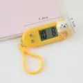Mignonne montre électronique mini dessin animé porte-clés portable affichage temps pendentif - Ovale / Jaune