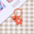 Grazioso portachiavi a fiore stile coreano con campanella colorata, ciondolo per borsa. - Stile con campanellini / Fiore arancione