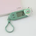Mignon dessin animé mini montre électronique portable porte-clés minuteur numérique étudiant - Ovale / Vert