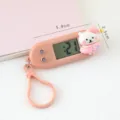 Mini montre électronique rose avec porte-clés ours dessin animé mignon, horloge numérique portable. - Ovale / Rose