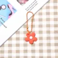 Portachiavi con fiore arancione carino ciondolo borsa colore caramella stile fresco donna - Stile catena a sfere / Fiore arancione