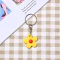 Portachiavi fiore colorato stile coreano ins ciondolo anello chiave colore caramella - Stile Cerchio Argento / Fiore giallo