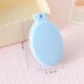 Peigne pliant Macaron avec miroir de maquillage brosse à cheveux portable bleu 9cm - Emballage Individuel / Peigne Pliant Bleu