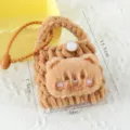Niedliche Cartoon Plüsch gewebte Münzbörse tragbare Mini Aufbewahrungstasche mit Bärchen und Perle. - Teddybär
