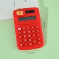 Cute mini red apple cartoon calculator, portable compact office school supplies for students. - Pink Face Red Apple / Red