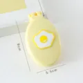 Portable mini folding hair brush with cute fried egg decor and mirror yellow size - Poached Egg Hair Comb