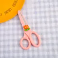 Cute pink cartoon student safety scissors with tulip decor for DIY crafts and paper cutting - Three-Petaled Small Flower