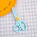 Cute cartoon student safety scissors with banana decor, blue craft scissors for DIY and paper cutting. - Banana