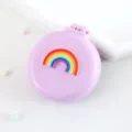 Mini peigne coussin d'air pliable avec miroir, design violet mignon avec décor arc-en-ciel. - Peignes à cheveux arc-en-ciel