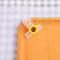 Süßer transparenter Plastik-Binder-Clip mit Sonnenblumen-Design für Büro und Schule. - Sonnenblume