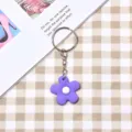 Simpatico portachiavi a fiore viola dolce ciondolo per borsa anello donna quotidiano - Stile Cerchio Argento / Fiore Viola