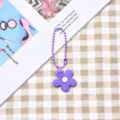Portachiavi piccolo fiore colorato in stile coreano ciondolo anello chiave colore caramella - Stile catena a sfere / Fiore Viola