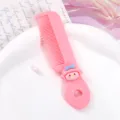 Cute cartoon kids hair comb, pink portable mini hair brush with adorable sheep handle. - Bow Girl
